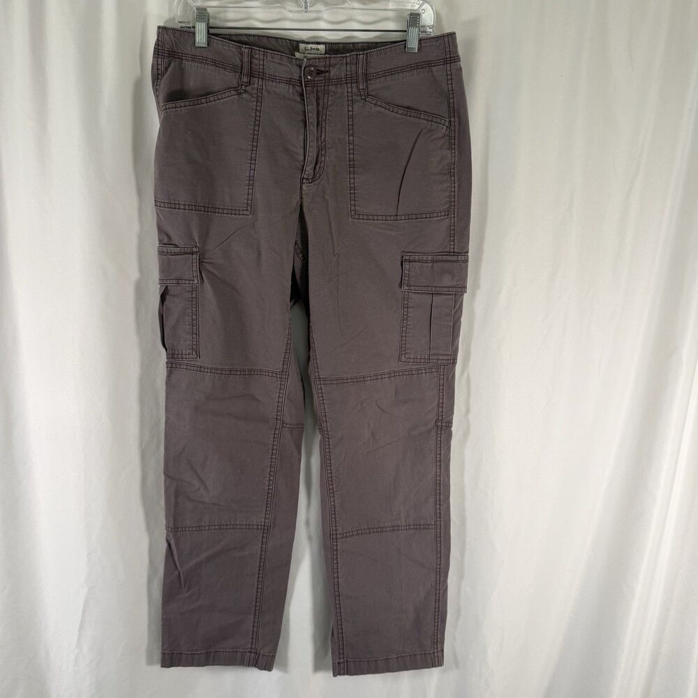 LL Bean Cargo Pants Women's 10 Reg Brown Favorite Fit 28" Inseam Cotton Blend